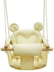 2Kids Toys - Detská textilná hojdačka krémová/buk