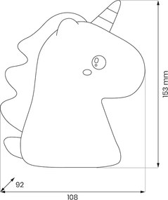 Detská lampa Unicorn, 1w, 3000k, RGB