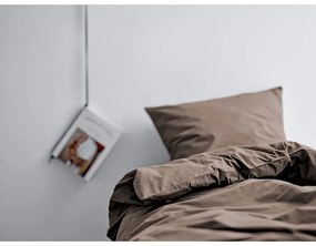 Hnedé predĺžené obliečky na dvojlôžko z bavlneného perkálu 200x220 cm Crisp – Södahl