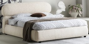 Dvoulůžková čalouněná postel Avola 160x200 s úložným prostorem béžová