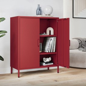 Skrinka do obývačky s policami VITO, 800 x 1015 x 400 mm, Modern: červená farba