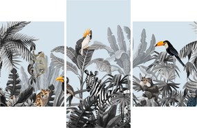 Obraz zvierat v tropickom lese (90x60 cm)
