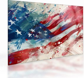 Sklenený obraz - Vlajka USA (70x50 cm)