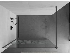 Mexen Kioto, sprchová zástena Walk-In 80 x 200 cm, 8mm číre sklo biely vzor, grafitový profil, 800-080-101-66-85