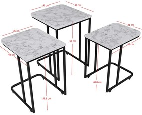 Odkladací stolík Metal Zigon, 3 ks