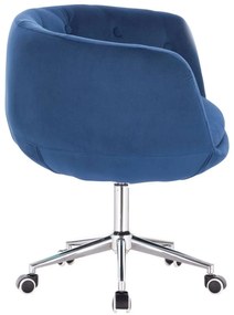 LuxuryForm DESIGN Kreslo MONTANA VELUR na striebornej podstave s kolieskami - modré