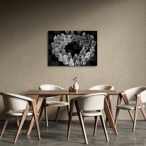 Obraz - čiernobiele šachy (70x50 cm)
