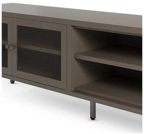 Sivý kovový TV stolík 160x50x35 cm Fayna – Marckeric