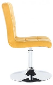 LuxuryForm DESIGN Stolička TOLEDO VELUR na striebornom tanieri - žltá