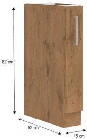 Dolná kuchynská skrinka s výsuvným košom D15 BB Velaga (dub lancelot). Vlastná spoľahlivá doprava až k Vám domov. 1015506