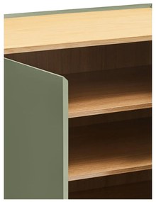 Zelená vysoká komoda v dekore duba 95x120 cm Arista – Teulat