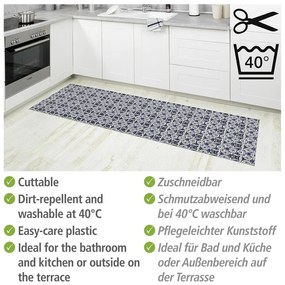 Bielo-modrá plastová kúpeľňová predložka 65x200 cm Murcia – Wenko