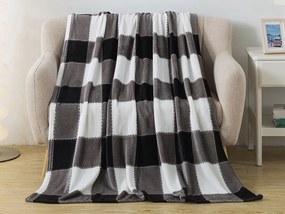 XPOSE® Mikroplyšová deka KÁRO s baránkom - sivá 140x200 cm