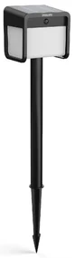 Philips Ezra UltraEfficient Solar LED stĺpik sosenzorom čierny, 1,8 W, 250/25 lm, 3000 K