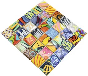 Keramická mozaika štvorcová mix art farebná 29,1x29,1 cm