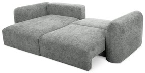 Sivá ženilková rozkladacia/s úložným priestorom rohová pohovka (ľavý roh/s leňoškou) Mele – Makamii