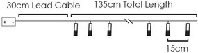 ACA Lighting LED vianočné girlanda - perníčky, teplá biela, 2x AA batérie, 160 cm, IP20