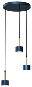 Luster na lanku ARENA 3xGX53/11W/230V modrá/zlatá