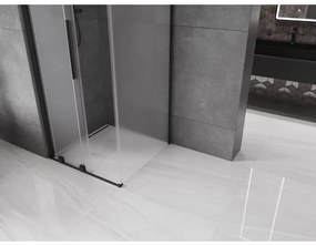 Mexen Velar, sprchový kút s posuvnými dverami 110 x 110 cm, 8mm sklo námraza, čierna matná, 871-110-110-31-70