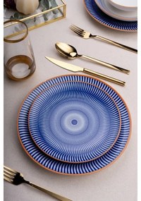 24-dielna jedálenská súprava modrá/oranžová/porcelán