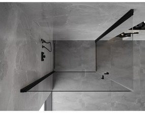 Mexen Mist-B Duo, 2-krídlový výklopný sprchový kút 85 x 80 cm, číre sklo, čierny profil, 8A2-085-080-70-00