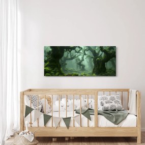 Obraz - Les prerastený machom (120x50 cm)