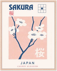 Ručne vyrobená nástenná dekorácia v ráme Sakura