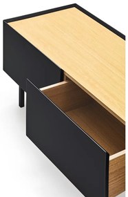 Čierny/v prírodnej farbe TV stolík v dekore duba 180x45 cm Arista – Teulat
