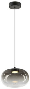 EUlight Závesné svietidlo Vaso, 1x grafitové sklenené tienidlo, (fi 18cm), b