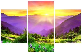 Obraz horskej krajiny s východom slnka (90x60 cm)