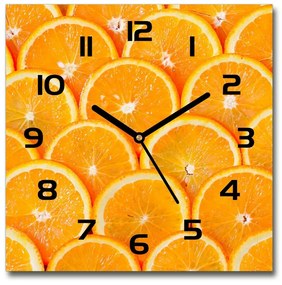 Sklenené hodiny štvorec Plátky pomarančov pl_zsk_30x30_c-f_82047146