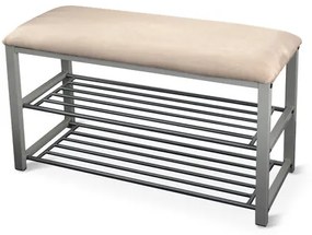 Tempo Kondela Lavica s botníkom Langella sivá, 49 cm