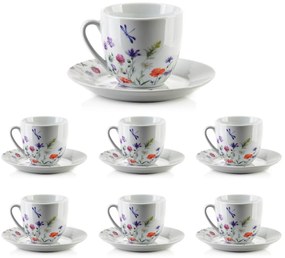 Porcelánová šálka s podšálkou Joy Dragonfly 250 ml sada 6ks