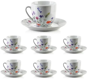 Porcelánová šálka s podšálkou Joy Dragonfly 250 ml sada 6ks