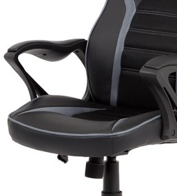 Autronic - kancelárske kreslo, látka MESH a koženka, sivá / čierna - KA-G406 GREY