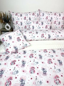 INTERMEDIC SK Obliečky Jednorožec a Labuť 140x200/70x90 cm bavlnené na zips