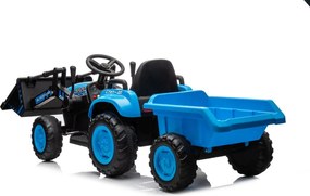 LEAN CARS Elektrický traktor s lyžicou BW-X002A modrý