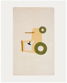 Slonovinový bavlnený detský koberec 90x150 cm Pecky – Kave Home