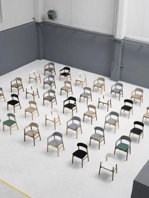 Stolička Herit Chair Spectrum Leather – biela/dub