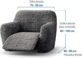 Bielastické poťahy VITTORIA šedá relaxačné kreslo (š. 70 - 90 cm)