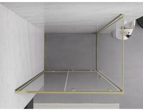Mexen Exo, posuvný sprchový kút 130 x 90 cm, číre sklo, zlatá, 8151-130-090-50-00