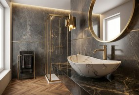 Rea Royal, umývadlo na dosku 62 x 36 cm, imitácia kameňa lava - matná, REA-U8598