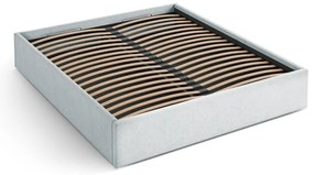 Svetlosivá čalúnená dvojlôžková posteľ s úložným priestorom/bez čela s roštom 140x200 cm Susan – Micadoni