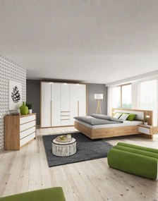 Drevená posteľ 160 s nočnými stolíkmi a LED osvetlením Xelo G