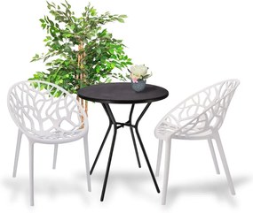 Dekorstudio Balkónové sedenie ALBERO biele - 2x stolička + 1x stôl
