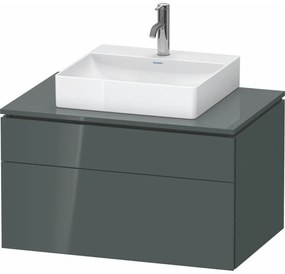 DURAVIT L-Cube závesná skrinka pod umývadlo na dosku, 2 zásuvky, 820 x 550 x 482 mm, Dolomiti šedá vysoký lesk, LC4880038380000