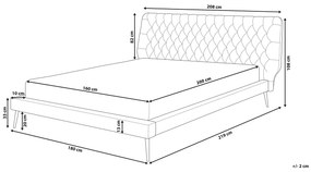 Posteľ z umelej kože 160 x 200 cm sivá ESSONNE Beliani