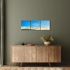 Obraz - Jarné nebo (s hodinami) (90x30 cm)