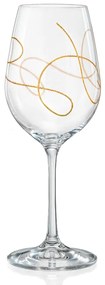 Crystalex pohár na biele víno Viola String Zlatý pantograf 350 ml 2 KS