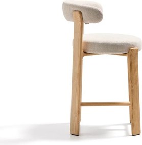 Béžová/v svetlo prírodnej farbe barová stolička z jaseňového dreva (výška sedadla 65 cm) Granite – Kave Home